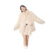 2024 Autumn/Winter New Internet Celebrity Homestead Milk Ball Mid Length Car Stripe Fox Fur Grass Coat Girl 448236