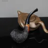 Other Home Garden High Quality Briar Tobacco Pipe Random Carved Briar Pipe Smoking Pipe Handmade 9mm Filter Bent Briar Wood Pipe Smoke Tool T240309