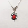 Colares de pingente moda gótico vermelho rosa cameo colar jóias