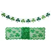 Bordduk Irländsk semesterflagga St Patricks Day Decoration Green Shamrock Supplies Pull Rectangle Anti-Slip Stain Decor