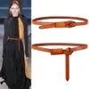 Véritable ceinture en cuir véritable ceinture noir marron haute qualité femmes tricot ceintures de robe mince ceintures pour femmes designer de luxe brand291Q
