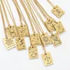 Pendentif Colliers Constelltion Tarot Collier pour hommes Femmes Bijoux Véritable Or Couleur En Acier Inoxydable Mystérieux Bonne Chance GiftPenda209O