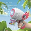 Gun Toys Electric bubble machine flash music automatic bubble blower soap water bubble gun childrens outdoor toys T240309