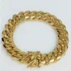 Men 18K Yellow Gold Box Clasp 12mm Miami Cuban Link Bracelet288T