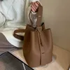 2st/Set Classic Bucket Bag Pu Leather Womens Handbag Designer Bag Luxury Livsmedelsväska Kvinnlig axel Messengerbag Purse Bolsas 240223