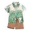 Zestawy odzieży 2 Summer Summer Baby Boy Fits Fashion Casual Cotton Beach T-Shirt Shorts Kids Butique Ubrania dla dzieci