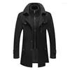 Herren Trenchcoats Herren Trenchcoats Herbst Winter Wolle Mode Mittlere Lange Jacke Männlich Doppelkragen Reißverschluss Mantel Windschutz Woolen Ove Dh7Bh