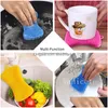 Cleaning Brushes Mtifunctional Kitchen Tools 8 Color Bony Shape Sile Dishwashing Brush Pot Vegetable Fruit Brushs Heat Insation Pads Dhn4Q