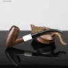 Other Home Garden New Creative Smoking Pipe 16cm Big Tobacco Pipe 9mm Filter Ebony Wood Pipe Best Handmade Smoke Pipe Accessory T240309