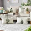 Kussensloop Groene Plant Decoratie Cover 30X50cm Linnen Rechthoekige case Sofa Thuis Bed Decoratie Kussenhoes T240309