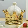 Crown Storage Tank Ceramic Jar Jewelry Box Candy Box Storage Bottle Home Organizer Heart-shaped Decorative Jar Decoration Crafts 240307