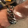 Heavy Metal Krachtige 31MM Brede Dikke Kinketting Man Armband Mannen Massief Roestvrij Staal Heren Op Hand Sieraden Armbanden Bangle 240226