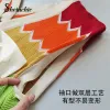 Set Vintage Rainbow Striped Sticked Set för kvinnor 2022 Summer Luxury Designer Knit Top+Shorts Two Piece Outfits