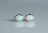 Stud Earrings 925 Sterling Silver Bezel Setting Ear Jewelry For Women Fashion White Fire Opal Wedding Top Quality8082900