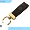 Keychain Dragonne Keychain Women's Men's Brown Leather Bag Plånbok Hängande rep Guldpläterad bil Keychain 8 Färg 959