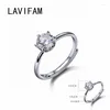 Anéis de cluster 925 prata esterlina brilhante único zircão anel cúbico zircônia seis dedo para mulheres amante senhora presente de casamento