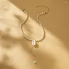 Colliers pendentifs Personnalité mode rétro rétro élégant perle d'imitation de cordes collier coquille simple charme exquis pour femmes bijoux cadeau