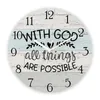 Wall Clocks With God All Things Bible Verse Religious Quote Clock Christian Jesus Inspirational Saying Wood Art Watch Home Decor