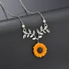 Korean personality necklace pearl sun flower feminine fashion sunflower pendant280S