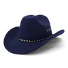 Berets Men's Cowboy Hat Caps för män Cowgirl Country Golf Accessories Jazz Panama Luxury Fedora Elegant Women's