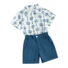 Ensembles de vêtements en bas âge pour bébé Baby Boy Vêtements d'été Hawaii bouton-chemises avec shorts 2T 3T 4T 5T 2PCS TORRES