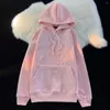 Kadın Hoodies Amerikan Karikatür Kabartmalı Damga Sevimli Gençler Gökyüzü Mavi Sıcak Kış Sweatshirt Büyük boy gevşek Kore Harajuku Y2K Top