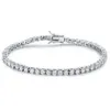 Kvalitet 4A Hela 3mm 4mm CZ -tennisarmband i riktigt solid 925 Sterling Silver Classial Jewelry 2st Lot183U