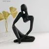 Decorative Objects Figurines Resin Thinker Statue Colorful Art Abstract Sculpture Modern Home Decor Accents Large Graffiti Collectible Figurines T240309