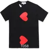 2024 Fashion Mens Play t Shirt Garcons Designer Shirts Red Commes Heart Casual Womens Des Badge graphic tee heart behind letter on chest Cdg Embroidery Short Sleeve AL