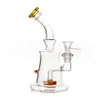 Klein Tornado Percolator Glass Recycler Bong Hookahs 7,9 tum Recycler Water Pipes Oil Dab Rigs Bubbler med 14mm skål