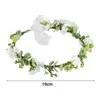 Headpieces Bride Hair Wreath Green Leaf Crown Bridal Flower Bohemian Eucalyptus Mesh Decor Ribbon Accessories