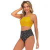 Brex de maillots de bain pour femmes couvrant les bretelles de mode divisé le maillot de bain Triangle High Wokini Femmes