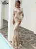 Casual Dresses Yesexy Sexy O-Ausschnitt Pailletten Party Abendkleid Rückenfrei Maxi Frauen Bodycon Prom Langarm Elegant