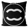 Coussin de styliste noir et blanc, housse de coussin avec lettres et Logo, décoration de canapé, pour la maison, 45x45cm