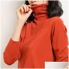 Women'S Sweaters Cashmere Turtleneck Sweater Women Wool Warm Jumper Autumn Winter Clothes Female Solid Pl Femme Hiver Plover Drop Del Dhrko