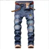 Denim Designer Hole Jeans High Quality Ripped for Men Size 28-38 40 Autumn Winter Plus Velvet HIP HOP Punk Streetwear Trousers21635