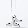 Подвесные ожерелья Sier Double Whale Hail Pendants для женщин Flyleaf Creative Lady Прекрасная свадебная вечеринка ювелирные украшения на День святого Валентина GIF