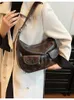 Kvällspåsar jiaerdi vintage kaffe axel väska kvinnor retro höstficka chic casual underarm kvinnliga flickor y2k handväska bolsa