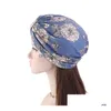 Accessoires pour cheveux Hugmee National Wind Turban Cap doublé de chapeau de chimiothérapie en satin pour femme bandeau coiffe pirate P00953159875 Dhrms