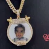 Mens 10k Yellow Gold Family Memeber Medallion Diamond Memory Frame Pendant