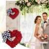 Decorative Flowers Valentine's Day Door Wreath Artificial Red Garland Decor For Fabric Festival Decoration Window