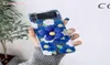 Moda carino retrò pittura a olio fiori blu con supporto Custodia per telefono per Samsung Galaxy Z Flip 3 Personalità copertura antiurto Nuovo A3464528