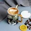 Canecas Nordic Criativo Cerâmica Copo de Água Doméstico Grande Capacidade Caneca Personalidade Escritório Café Chá Cozinha Talheres Tumbler