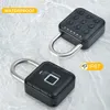 Inteligente biométrico impressão digital fechadura da porta keyless desbloqueio rápido anti roubo cadeado ip67 à prova dip67 água casa viagem segurança senha bloqueio 240301