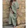 Basic Casual Jurken Kaftan Marokkaanse Jurken Midden-Oosten Abaya Moslim Arabisch Islamitisch Dubai Indonesië Jurk Elegant Gestreept Gewaad Dhpyc