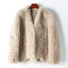 Una piccola quantità di vestiti, 2024 Nuovo cappotto di lana 100, Haining Primavera Autunno da donna e cappotto di vera pelliccia integrato 320561