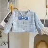 Meisje 2 Delige Tweed Set Winter Pak Kleding Sets voor 1-10Years Kinderen Katoenen Gewatteerde Jas Jas Rok Kinderen Klassieke outfits 240229