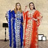 Robes africaines pour femmes soirée Maxi Robe élégante impression couleur Patchwork rayure Bazin longue Robe Sexy Voile décontracté quotidien 240226