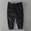 Autumn Winter Men Cotton Corduroy Pants Solid Color Casual Safari Style Multmatch Workwear AZ325 240309