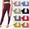 LU Pantaloni da Yoga da Donna in Tinta Unita Vita Alta Allineamento Sport Set Fitness Collant Elastico Fitness da Donna Sport all'Aria Aperta LL Leggings da Yoga Collant Golf Fitness Legg GLZJ